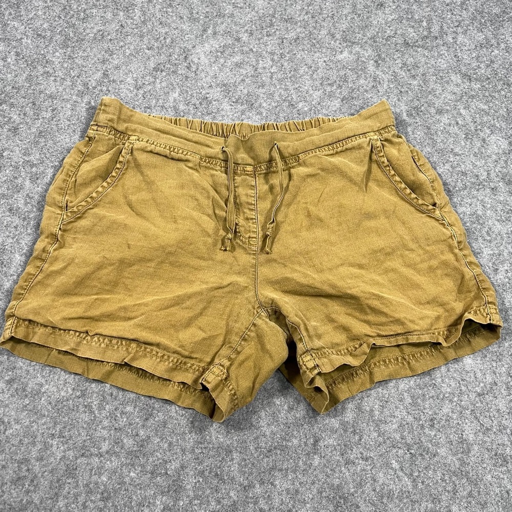 Tommy Bahama Tan Brown Linen Relaxed Fit Drawstring Shorts Women's Size 6
